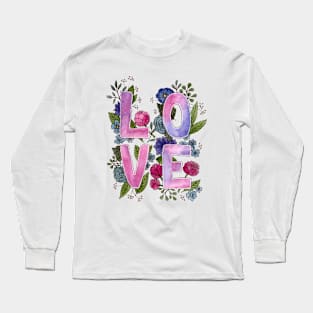 LOVE with flowers Long Sleeve T-Shirt